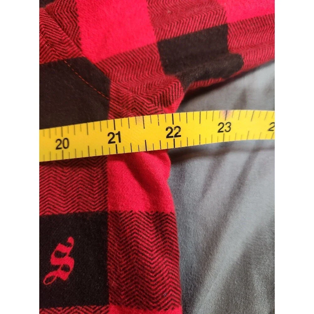 Magellan Shirt Mens Med Red Black Button Shiner Bock‎ Beer Check Plaid